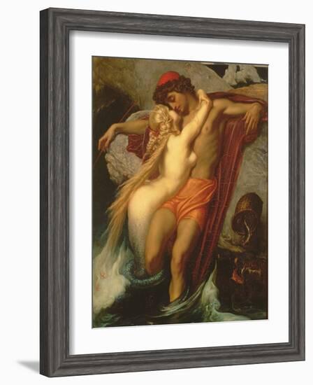 The Fisherman and the Syren: from a Ballad by Goethe, 1857-Frederick Leighton-Framed Giclee Print