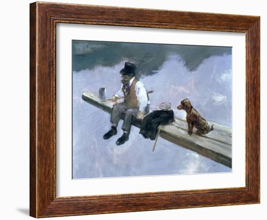 The Fisherman, Detail of a Man Fishing, 1884-Jean Louis Forain-Framed Giclee Print