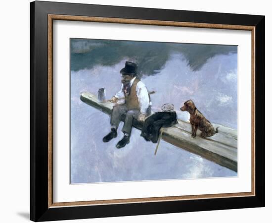 The Fisherman, Detail of a Man Fishing, 1884-Jean Louis Forain-Framed Giclee Print