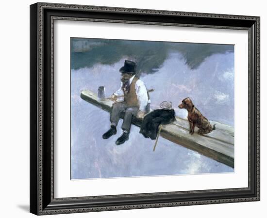 The Fisherman, Detail of a Man Fishing, 1884-Jean Louis Forain-Framed Giclee Print