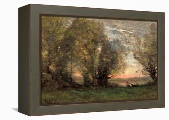 The Fisherman, Evening Effect, Ca 1860-1870-Jean-Baptiste-Camille Corot-Framed Premier Image Canvas