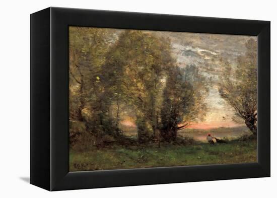 The Fisherman, Evening Effect, Ca 1860-1870-Jean-Baptiste-Camille Corot-Framed Premier Image Canvas