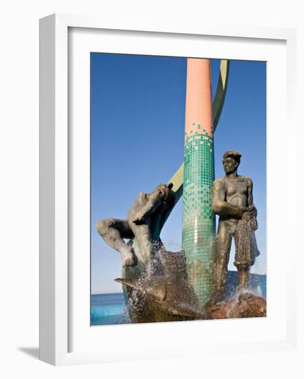 The Fisherman's Monument at the Playa Los Pinos, Mazatlan, Mexico-Charles Sleicher-Framed Photographic Print