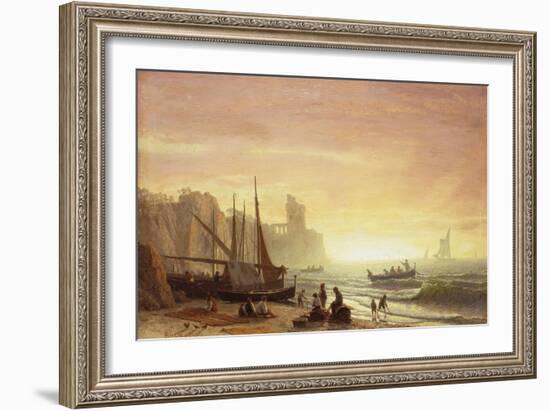 The Fishing Fleet, 1862-Albert Bierstadt-Framed Giclee Print