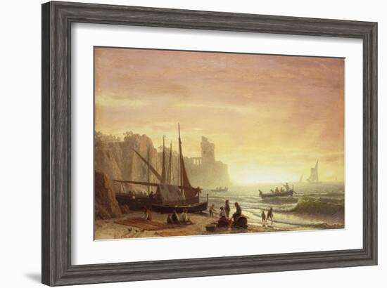 The Fishing Fleet, 1862-Albert Bierstadt-Framed Giclee Print