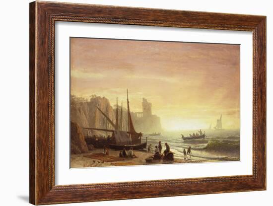 The Fishing Fleet, 1862-Albert Bierstadt-Framed Giclee Print