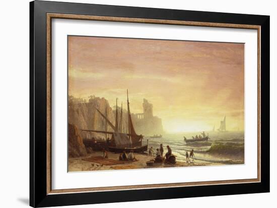 The Fishing Fleet, 1862-Albert Bierstadt-Framed Giclee Print