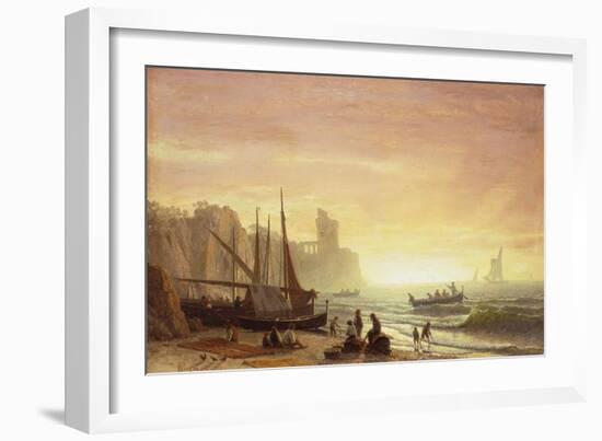 The Fishing Fleet, 1862-Albert Bierstadt-Framed Giclee Print