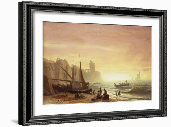 The Fishing Fleet, 1862-Albert Bierstadt-Framed Giclee Print