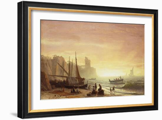 The Fishing Fleet, 1862-Albert Bierstadt-Framed Giclee Print