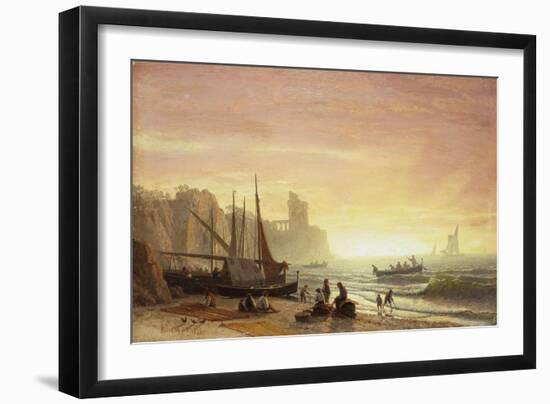 The Fishing Fleet. 1862-Albert Bierstadt-Framed Giclee Print