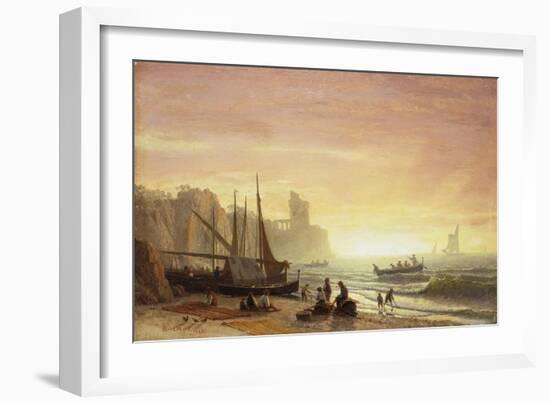 The Fishing Fleet. 1862-Albert Bierstadt-Framed Giclee Print