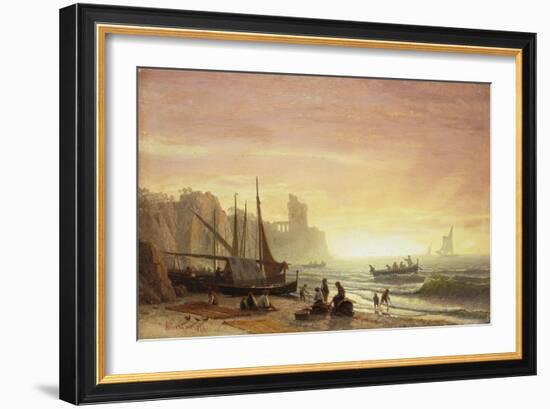 The Fishing Fleet. 1862-Albert Bierstadt-Framed Giclee Print