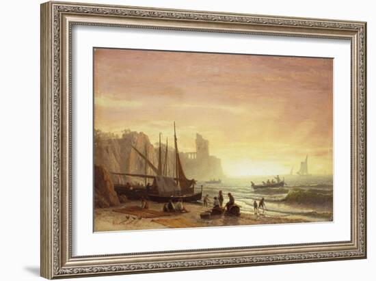 The Fishing Fleet-Albert Bierstadt-Framed Giclee Print