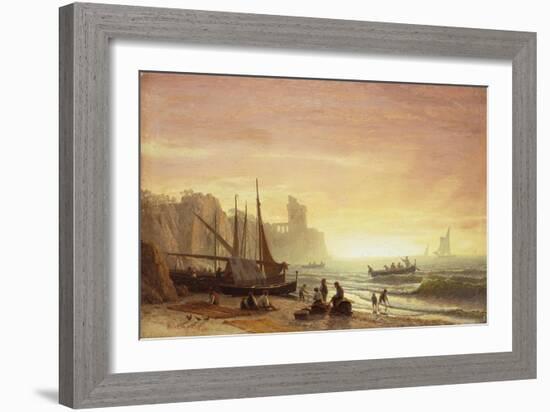 The Fishing Fleet-Albert Bierstadt-Framed Giclee Print