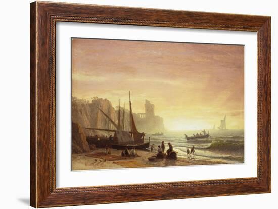 The Fishing Fleet-Albert Bierstadt-Framed Giclee Print