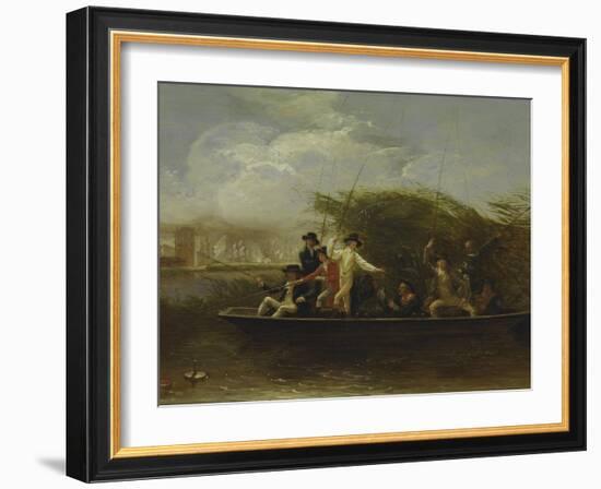 The Fishing Party - a Party of Gentlemen Fishing from a Punt, 1794-Benjamin West-Framed Giclee Print