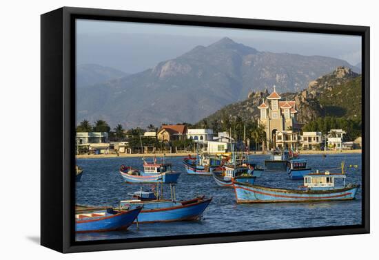 The Fishing Port with the Church in the Background, Phan Rang, Ninh Thuan Province-Nathalie Cuvelier-Framed Premier Image Canvas