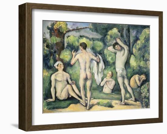 The Five Bathers, ca. 1880-82-Paul Cézanne-Framed Giclee Print