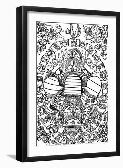 The Five Imperial Coats of Arms, 1515-Albrecht Dürer-Framed Giclee Print