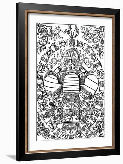 The Five Imperial Coats of Arms, 1515-Albrecht Dürer-Framed Giclee Print