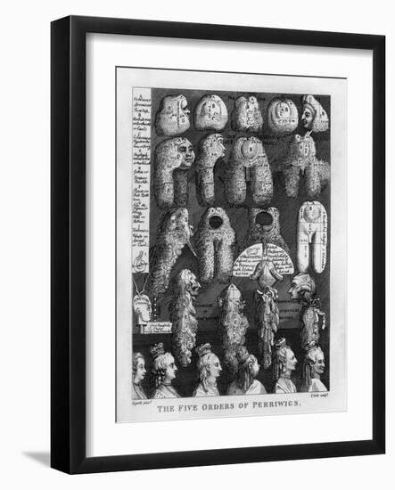 The Five Orders of George III's Wigs by William Hogarth-William Hogarth-Framed Giclee Print