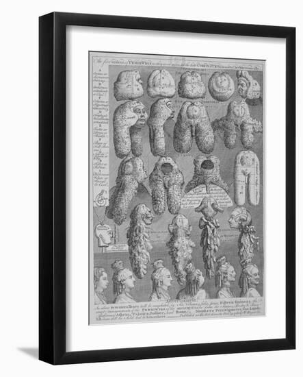 The Five Orders of Perriwigs 1761-William Hogarth-Framed Giclee Print