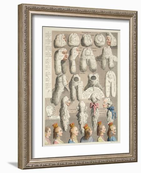 The Five Orders of Perriwigs, Illustration from 'Hogarth Restored: the Whole Works of the…-William Hogarth-Framed Giclee Print