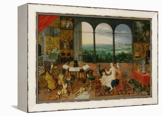 The Five Senses: Hearing-Jan Brueghel the Elder-Framed Premier Image Canvas