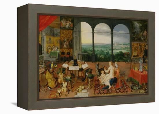 The Five Senses: Hearing-Jan Brueghel the Elder-Framed Premier Image Canvas