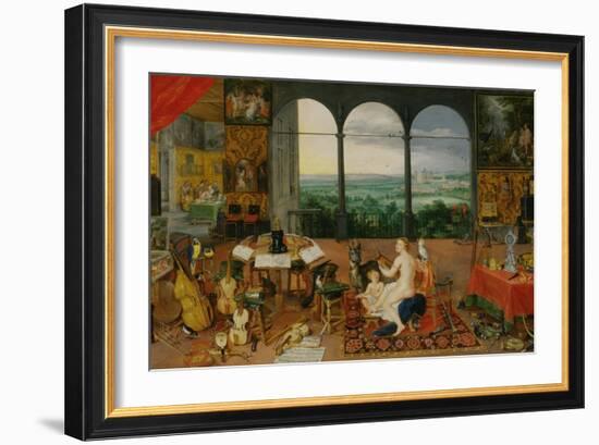 The Five Senses: Hearing-Jan Brueghel the Elder-Framed Giclee Print