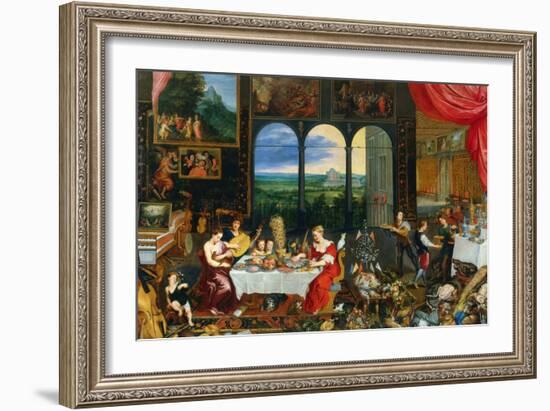 The Five Senses: Taste, Hearing and Touch-Jan Brueghel the Elder-Framed Giclee Print