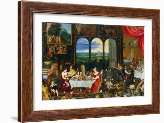 The Five Senses: Taste, Hearing and Touch-Jan Brueghel the Elder-Framed Giclee Print