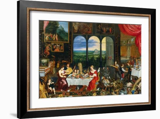 The Five Senses: Taste, Hearing and Touch-Jan Brueghel the Elder-Framed Giclee Print