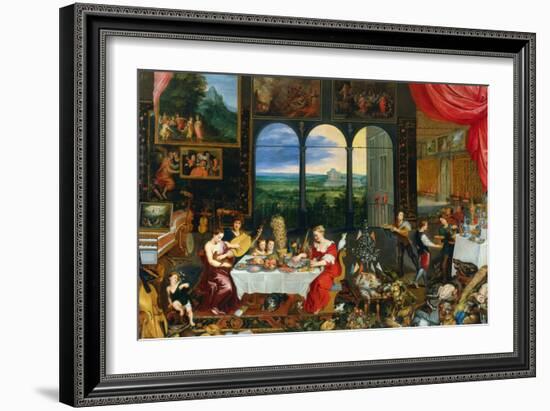 The Five Senses: Taste, Hearing and Touch-Jan Brueghel the Elder-Framed Giclee Print