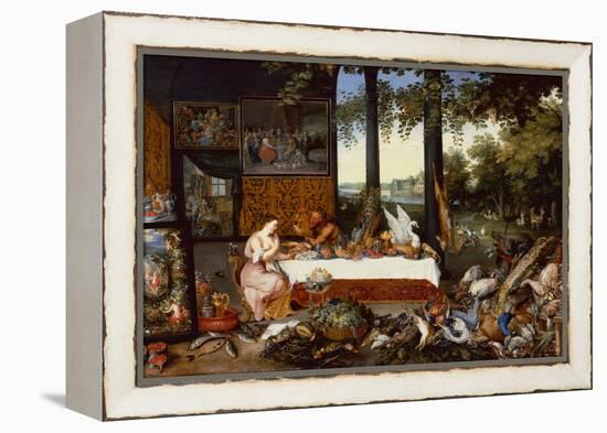 The Five Senses, Taste-Jan the Younger Brueghel-Framed Premier Image Canvas