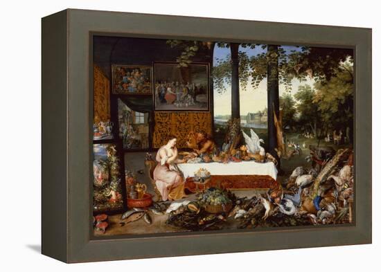 The Five Senses, Taste-Jan the Younger Brueghel-Framed Premier Image Canvas