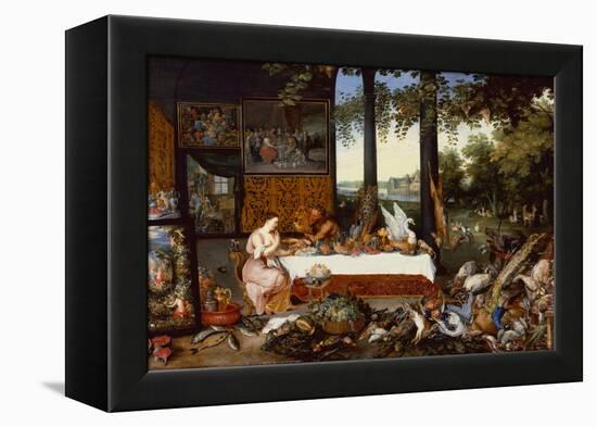 The Five Senses, Taste-Jan the Younger Brueghel-Framed Premier Image Canvas