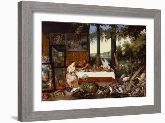 The Five Senses, Taste-Jan the Younger Brueghel-Framed Giclee Print