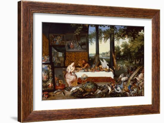 The Five Senses, Taste-Jan the Younger Brueghel-Framed Giclee Print