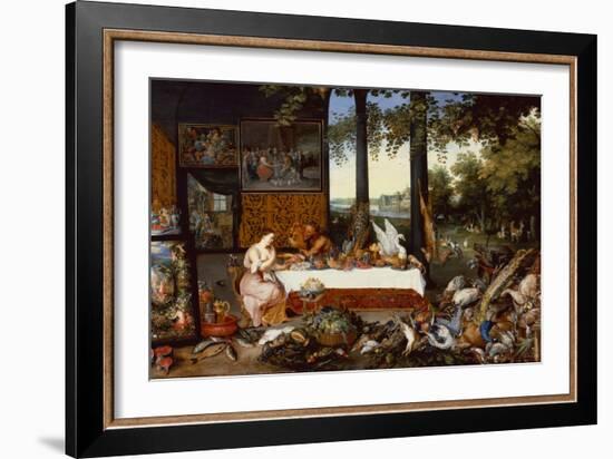 The Five Senses, Taste-Jan the Younger Brueghel-Framed Giclee Print