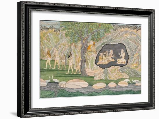 The Five Siddhas Make their Way to the Kailasha Mountains, C.1820-Purkhu-Framed Giclee Print