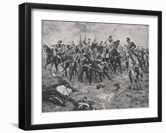 The Flag, Albuera, 16th May 1811, Illustration from 'British Battles on Land and Sea', Published…-Gordon Frederick Browne-Framed Giclee Print