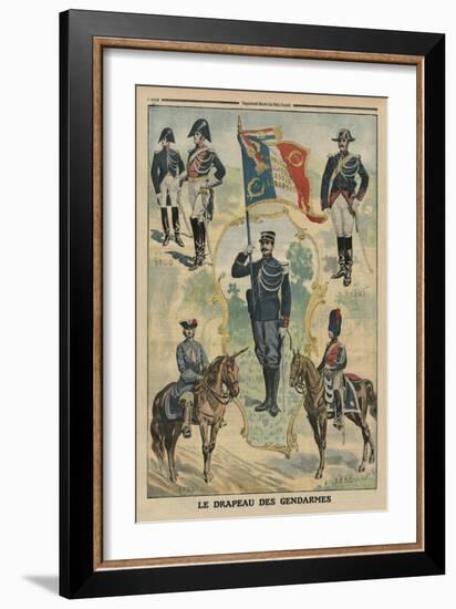 The Flag of the Gendarmes, Front Cover Illustration from 'Le Petit Journal', Supplement Illustre-French-Framed Giclee Print