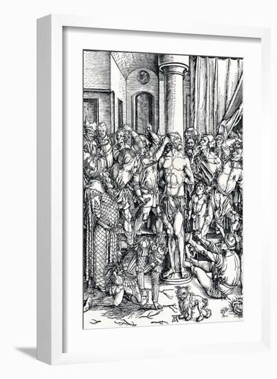 The Flagellation of Christ, 1498-Albrecht Dürer-Framed Giclee Print