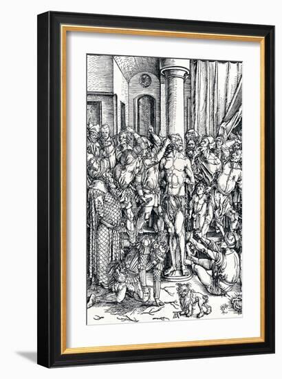 The Flagellation of Christ, 1498-Albrecht Dürer-Framed Giclee Print