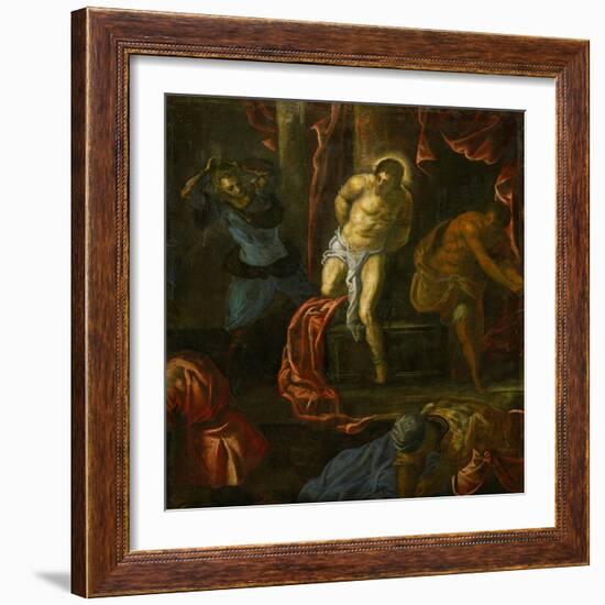 The Flagellation of Christ (From the Late Period)-Jacopo Robusti Tintoretto-Framed Giclee Print