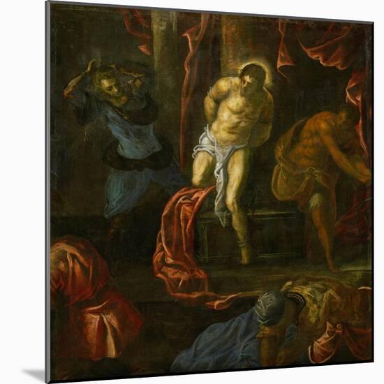The Flagellation of Christ (From the Late Period)-Jacopo Robusti Tintoretto-Mounted Giclee Print