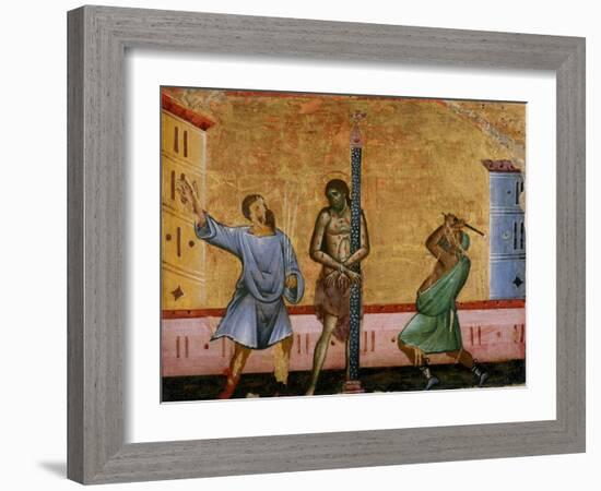 The Flagellation of Christ-Guido da Siena-Framed Giclee Print