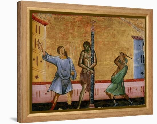 The Flagellation of Christ-Guido da Siena-Framed Premier Image Canvas